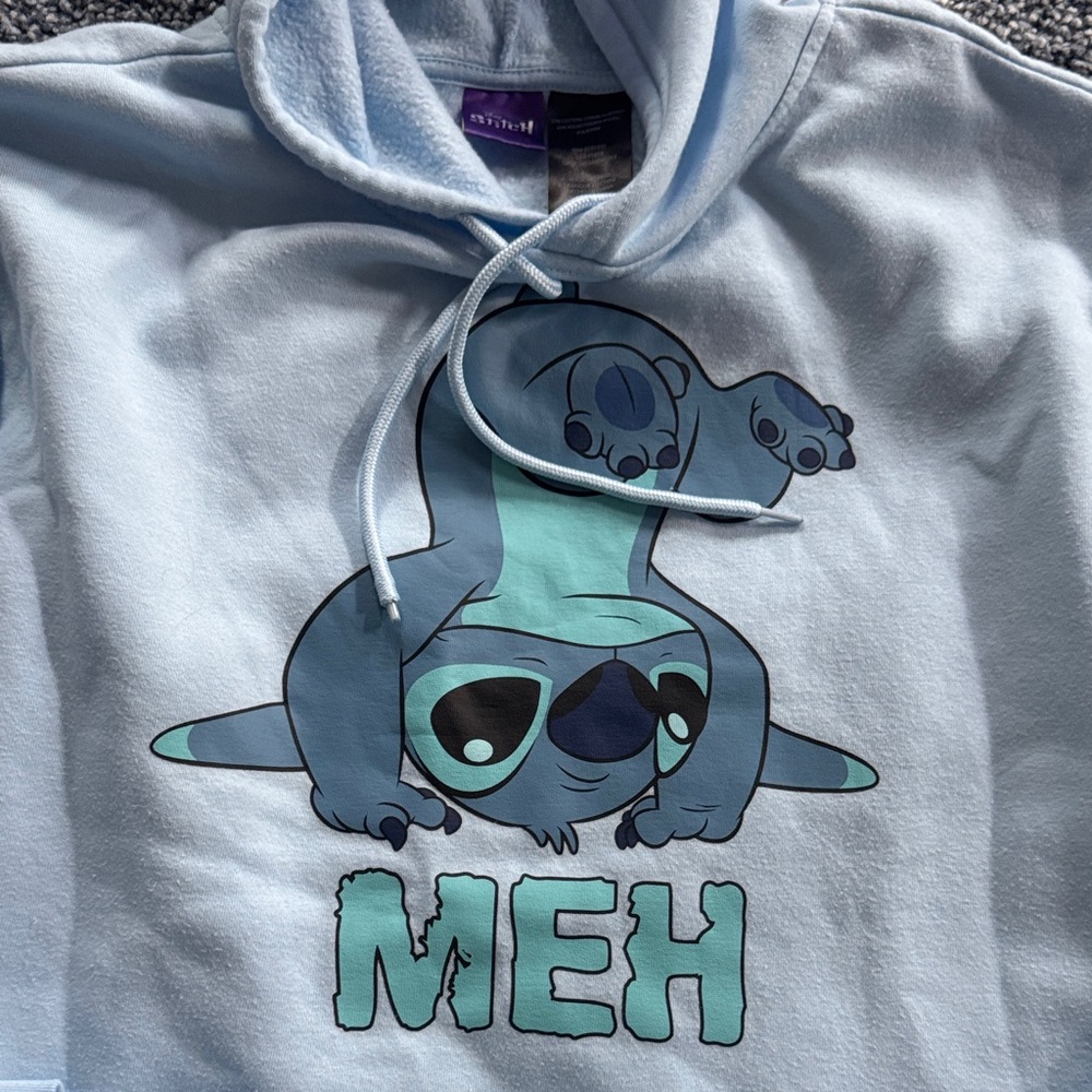 Disney Light Blue Stitch Men's Hoodie - Picture 3 of 3
